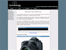 Tablet Screenshot of cours-de-photo.com